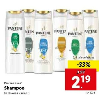 Lidl Pantene Pro-V Locken Pur Donne Non Professionale Shampoo 300ml offerta
