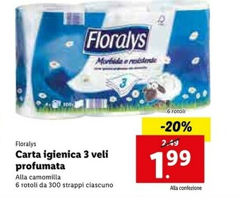 Lidl Carta Igienica 3 Veli Profumata offerta