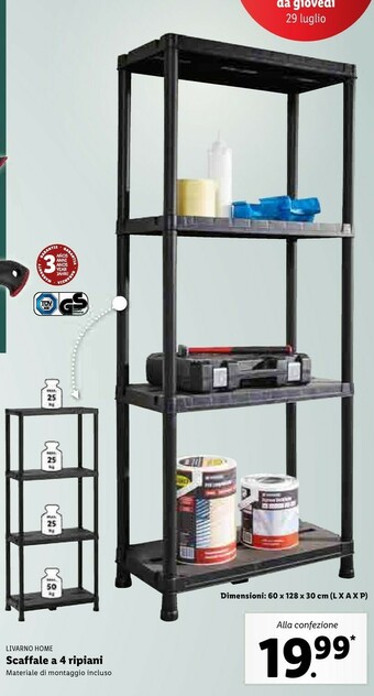 Lidl Livarno Home Scaffale A 4 Ripiani offerta