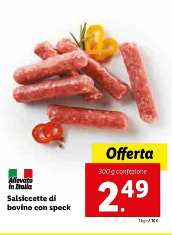 Lidl Salsiccette Di Bovino Con Speck offerta