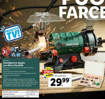 Lidl Parkside Smerigliatrice Doppia Con Albero Flessibile offerta