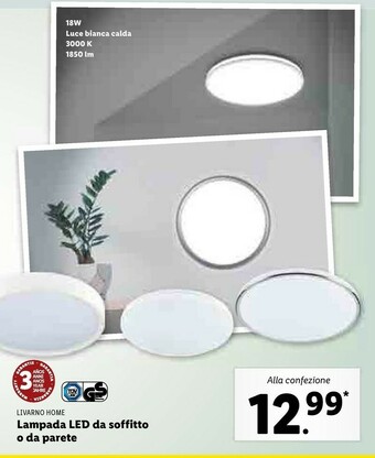 Lidl Livarno Home Lampada LED Da Soffitto O Da Parete offerta
