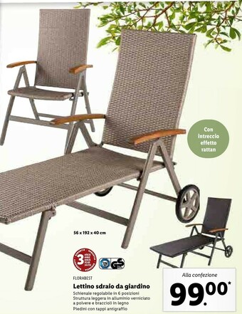 Lidl Florabest Lettino Sdraio Da Giardino offerta