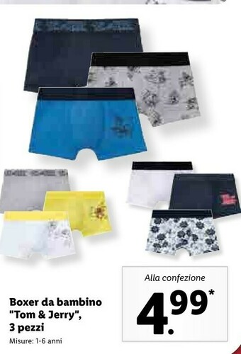 Lidl Boxer Da Bambino Tom & Jerry offerta