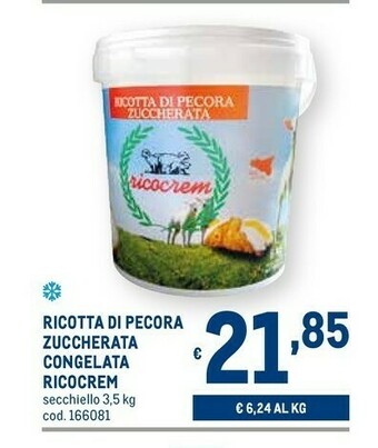 Ricocrem Ricotta Di Pecora Zuccherata Congelata