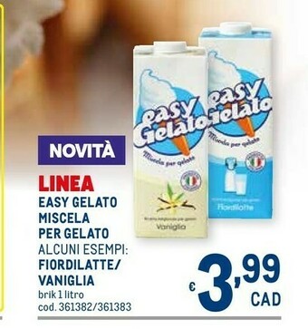 Linea Easy Gelato Miscela Per Gelato Fiordilatte/ Vaniglia