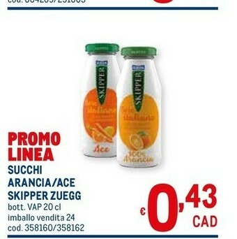 Metro Zuegg Succhi Arancia offerta