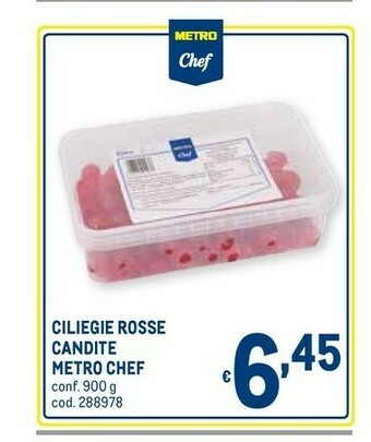 Metro Metro chef Ciliegie Rosse Candite 900g offerta