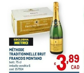 Metro Francois Montand Spumante Extra Brut offerta