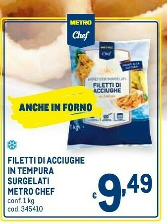 Metro Metro chef Filetti Di Acciughe In Tempura Surgelati 1 Kg offerta