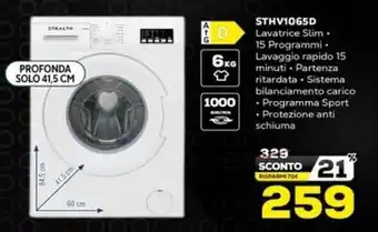 Euronics Stealth STHV1065D Lavatrice Slim offerta