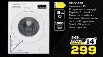 Euronics Stealth STHV108D Lavatrice offerta