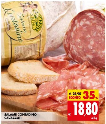 Tigros Salame Contadino Cavazzuti offerta