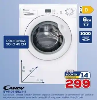 Euronics Candy EY41061DE/1-S Lavatrice offerta