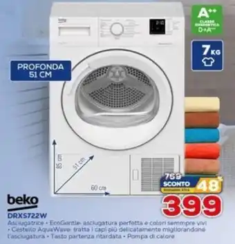 Euronics Beko DRXS722W Asciugatrice offerta