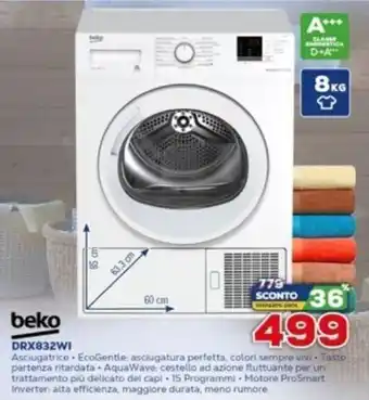 Euronics Beko DRX832WI Asciugatrice offerta