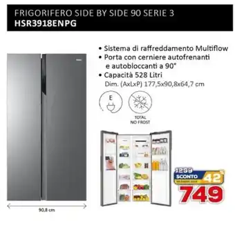Euronics Haier Frigorifero Side by Side 90 Serie 3 HSR3918ENPG offerta