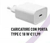 Unieuro Electroline Caricatore Con Porta Type C 18 W, Bianco offerta