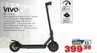 Euronics Vivo M-V25 Monopattino elettrico offerta
