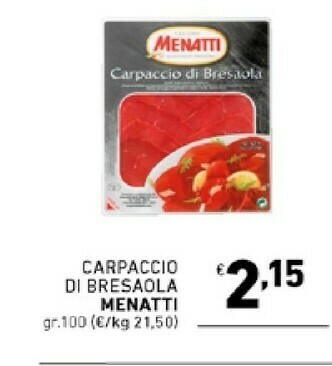 Ok Market Menatti Carpaccio Di Bresaola offerta
