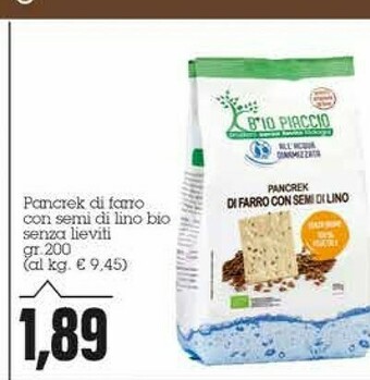 Pancrek Di Farro Con Semi Di Lino Bio Senza Lieviti 200 Gr
