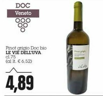 Emi Supermercati Le vie dell'uva Pinot Grigio Doc Bio offerta