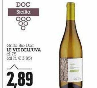 Emi Supermercati Le vie dell'uva Grillo Bio Doc offerta