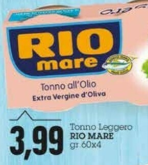 Emi Supermercati Rio Mare Tonno All'Olio Extravergine D'Oliva Leggero 240 G(ml) offerta