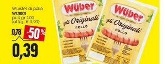 Emi Supermercati Wuber Wurstel Di Pollo offerta