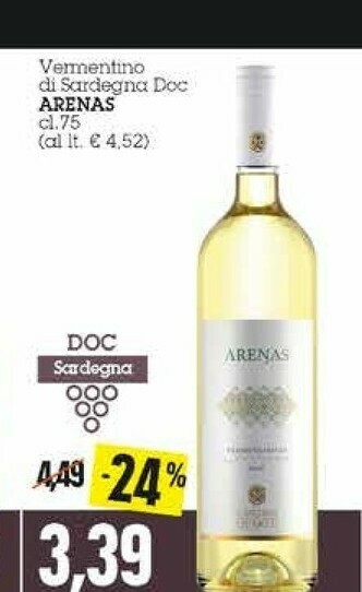 Emi Supermercati Arenas Vermentino Di Sardegna DOC offerta
