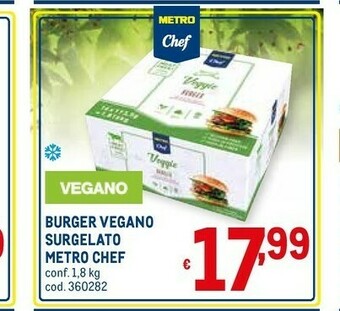Metro Metro chef Burger Vegano Surgelato offerta