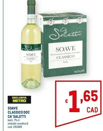 Metro Ca' Saletti Soave Classico Doc offerta
