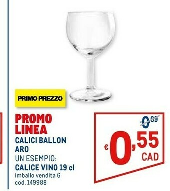 Metro Calici Ballon Aro offerta