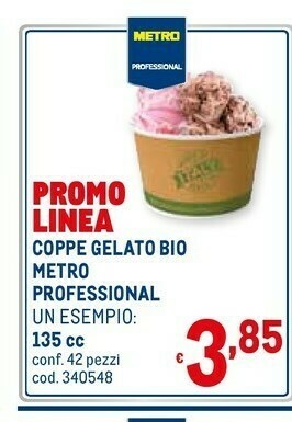 Metro Metro Professional Promo Linea Coppe Gelato Bio offerta