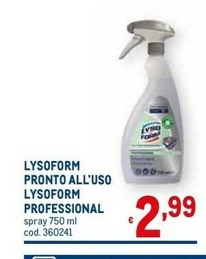 Lysoform Pronto All'uso Professional Spray 750 Ml