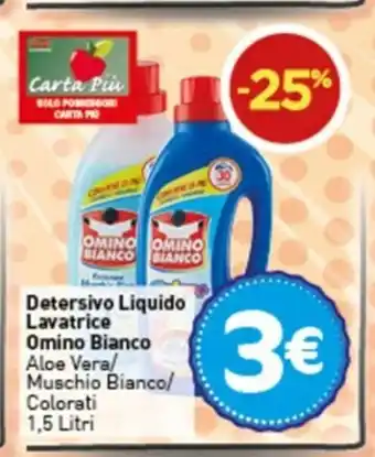 Crai Omino Bianco Detersivo Liquido Lavatrice 1,5 litri offerta