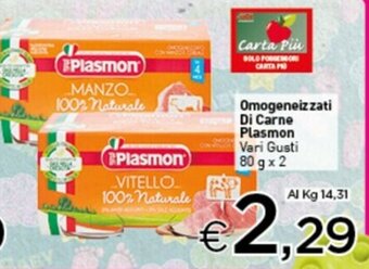 Crai Plasmon Omogeneizzati Di Carne 80g x 2 offerta