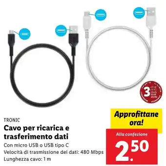 Lidl Tronic Cavo per ricarica e trasferimento dati offerta