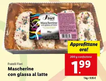 Lidl Fratelli Fiori Mascherine con glassa al latte 200 g offerta