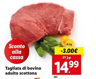 Lidl Tagliata di bovino adulto scottona offerta