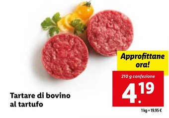 Lidl Tartare di bovino al tartufo 210 g offerta