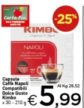 Crai Kimbo Capsule Caffè Napoli Compatibili Dolce Gusto x 30 - 210g offerta