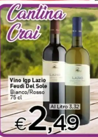 Crai Lazio Feudi Del Sole Vino Igp 75cl offerta