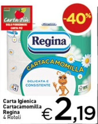 Crai Regina Carta Igienica Cartacamomilla 4 Rotoli offerta