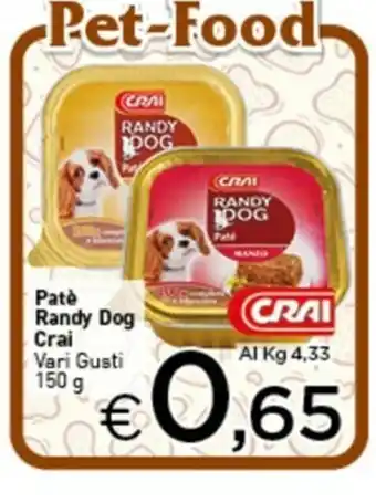 Crai Crai Patè Randy Dog 150g offerta