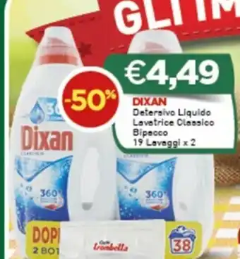Crai Dixan Detersivo Liquido Lavatrice Classico Bipacco 19 Lavaggi x 2 offerta