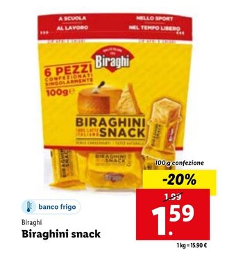 Lidl Biraghi Biraghini snack 100 g offerta