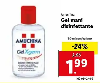 Lidl Amuchina Gel mani disinfettante 80 ml offerta