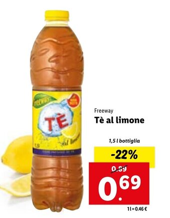 Lidl Freeway Tè al limone 1,5 l offerta