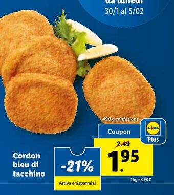 Lidl Cordon bleu di tacchino 490 g offerta